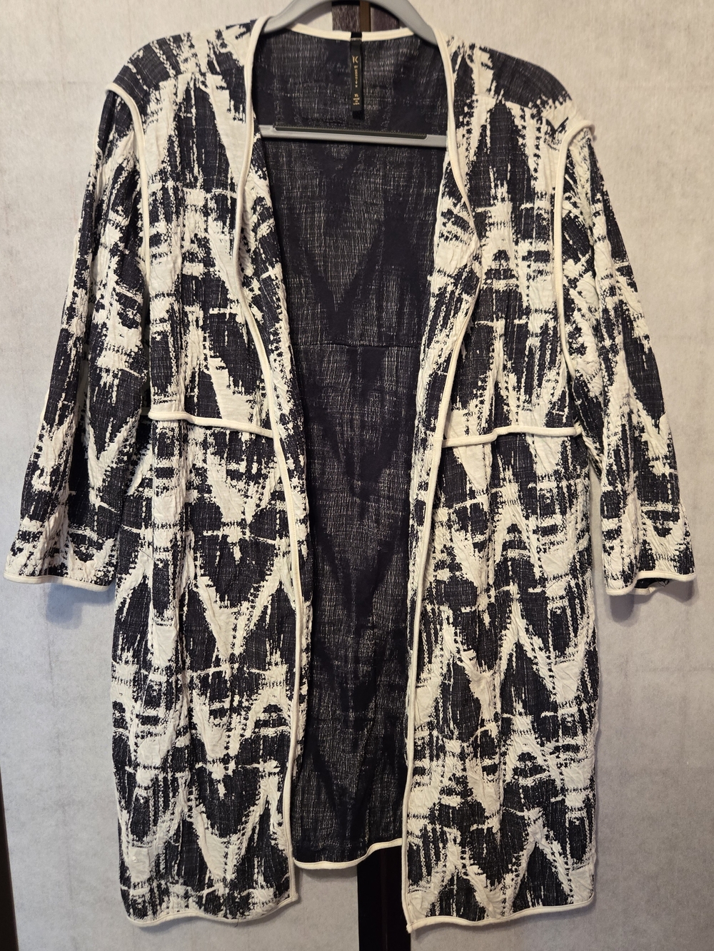 IC by Connie K open front knit jacket with abstract pattern, Size XL